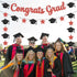 KatchOn Glitter Congrats Grad Banner, Red and Black - 10 Feet Graduation Banner, Grad Cap Garland for Class of 2025
