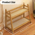 FYRLFB 2-Tier Counter Countertop, Household Cup Shelf Organizer, Kitchen Shelf for Tea Coffee Bar Accessories, Bamboo
