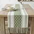Boho Dining Table Runner with Tassels 14 x 90 Inches, Olive Green