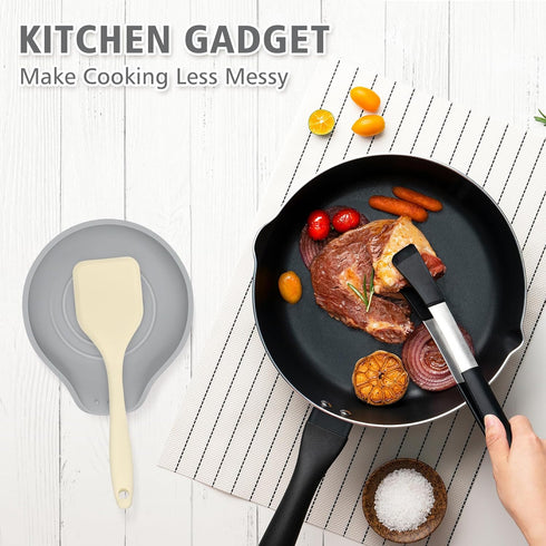 Silicone Spoon Rest for Kitchen Counter, Heat-Resistant Spoon Holder, BPA-Free, Large Utensil Rest for Cooking