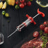 JY COOKMENT Meat Injector Syringe, 1-oz Marinade Flavor Injector with 2 Professional Needles, 1 Cleaning Brush