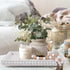 12in HPC Decor Square Decorative Tray for Home Decor- White Wood Beaded Tray- Decorative Square Tray for Living Room