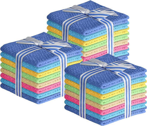 Elaine Karen Multicolored Body Wash Cloths Cotton Washcloths 24 Pack Cotton wash