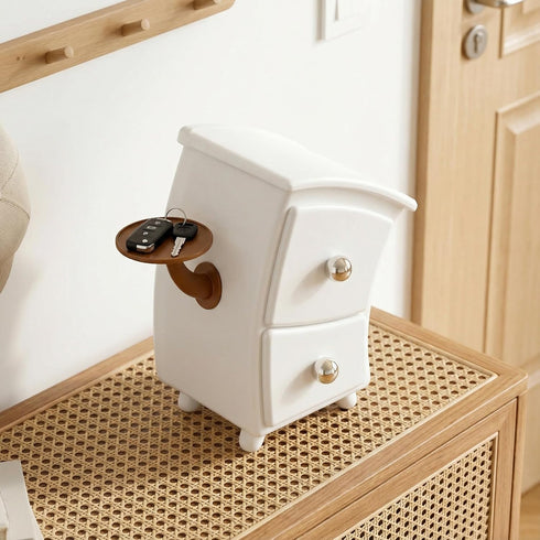 Creative Cabinet-Shaped Storage Box with Arms, Funny Decorative Organizer for Desk, Cute Mini Drawer Box for Office