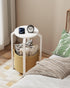 TB01BWN092 TUTOTAK Small Side Table, Round End Table, Night Stand, Bedside Table, Sofa Table with Storage Basket