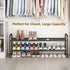 2 Closet LINZINAR Shoe Rack Tier Storage Organizer for Entryway Metal Black