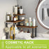 BMOSU Kitchen Corner Shelf Organizer with Hooks, Adjustable Spice Rack, 3 Tier Storage for Bathroom Counter Shelves,