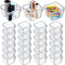 Tioncy 24 Pcs Clear Drawer Organizers, 3" x 3" x 2", Stackable Small Makeup Storage Bins for Office