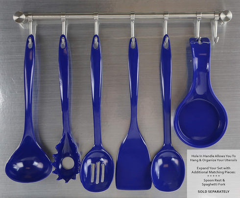 Reston Lloyd 100% Melamine Kitchen Utensil Set - Non Scratching Ladle, Spoon, Slotted Spoon, Spatula