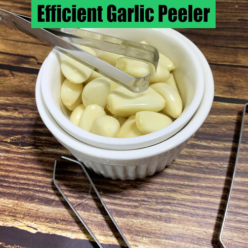 JuGeoZhi 3 Set Garlic Peeler - Pcs Garlic Skin Remover Stainless Garlic Tweezers Easy Faster Kitchen Tools