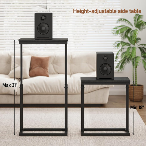 TB01BK083 TUTOTAK End Table, Side Table, Tall Couch Table, Sofa Table, Living Room, Bed Room, Black