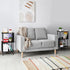 3-Tier ETELI Side Table Small Tall S-Shaped End Table with Open Book Shelf Industrial Black S-Shaped Bookcase Bedside