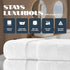 Set 4 700 27x54 White Classic Luxury Bath Towels of Large - GSM Turkish Cotton Ultra Soft Bath Towels | Highly