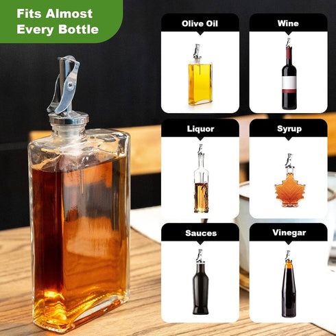 4 Pack Automatic Liquor Pour Spouts, Auto Flip Olive Oil Dispenser Spout, Pour Spouts for Liquor Bottles, Olive Oil