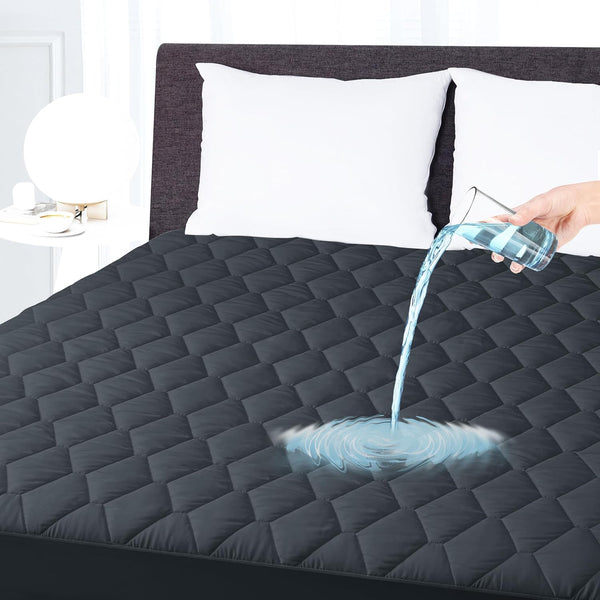 Cal King Waterproof Mattress Protector, Breathable Noiseless Cover, Deep Pocket Fit Up to 21 Inches, Quilted Mattress