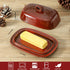 Countertop, Hasense Butter Dish with Lid for Ceramic Butter Tray with Handle, Large Butter Keeper Holder for West East