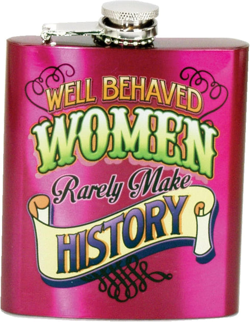 Spoontiques 15782 Well Behaved Women Flask, Fuchsia