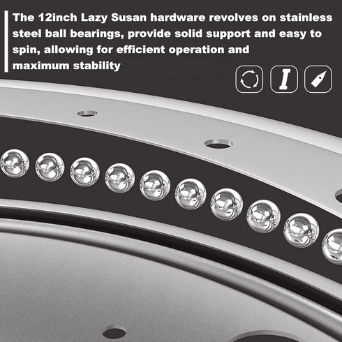 4Pack 12inch 5/16 1000lbs Lazy Susan Hardware, Thick Turntable Bearings, Rotating Bearing Plate Heavy Duty for Rotating