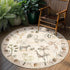 jinchan Round Rug 5ft Beige Jungle Animals Print, Machine Washable 5' Circle