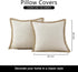 NordECO HOME Set of 2 Throw Pillow Covers, Burlap Linen Trimmed, Decorative Cushion Covers, 20 x 20