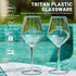 MICHLEY Unbreakable Stemmed Wine Glass, 100% Tritan Plastic, 15 oz, Set of 2