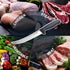 DELFINA Curved Breaking Knife 8 inch with Sheath & SoftGrip Handle, Butcher Knife for Meat Cutting, High Carbon