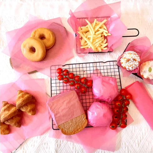 150 Sheets 8.6 x 9.8 in Deli Paper Sheets Oil Proof Food Wrapping Paper for Sandwiches, Party, Picnic, BBQ (Pink)