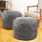 Teenyyou 2 Pcs 26 x 18 Inch Unstuffed Pouf Cover Ottoman Foot