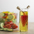 Fox Run Grape Motif Oil and Vinegar Cruet Dispenser Bottle, Clear Borosilicate Glass