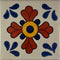 Fine Crafts Imports 3x3 Seville Talavera Mexican Tile - 16pcs Ceramic Floral, Multicolor, Water Resistant