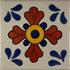 Fine Crafts Imports 3x3 Seville Talavera Mexican Tile - 16pcs Ceramic Floral, Multicolor, Water Resistant