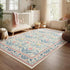 5x7 Joydeco Boho Floral Light Pink Area Rugs for Bedroom Girls Playroom, Machine Washable Kids Room Nursery Rug Non