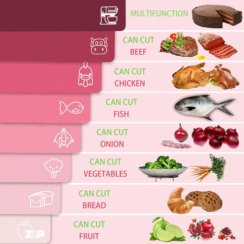 ZVP Plastic Cutting Boards, Flexible Chopping Mats, Gradient Pink Non-Slip, BPA Free, Dishwasher Safe