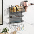 VITVITI Metal Hair Tool Organizer: Wall Mount with 3 Tier Shelf Basket Hooks, Bathroom Styling Tool Holder, Matte Black