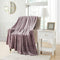 BOURINA Fleece Blanket Flannel Throw Blanket (Lavender, Throw Size) Lightweight Cozy Microfiber for Sofa, Couch, Bed