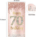 70th Birthday Door Banner Decorations - Pink Rose Gold Happy 70th Birthday Poster Sign for Party Supplies