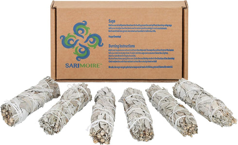 White Sage Smudge Sticks - 6 Pack of 4" Sage Bundles, Perfect for Smudging Kit Replenishment