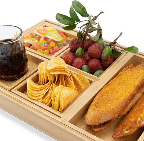 Set 7 Wooden Serving Trays with Handle - of - Large, Medium, Small and Mini - Nesting Multipurpose Trays