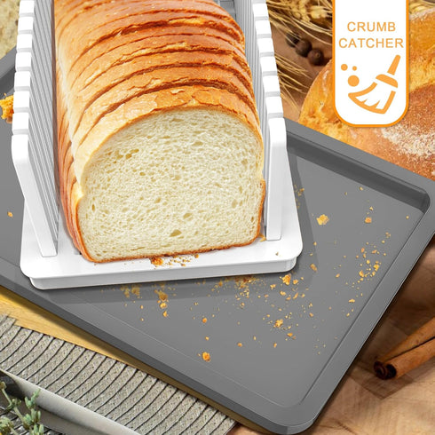 Kiss Core New Upgrade Bread Slicer for Homemade Bread, Bread Slicing Guide Adjustable Width, Foldable and Compact