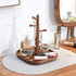 C-Joy Wood Handmade Wooden Key Holder - Decorative Key Rack for Entryway, Jewelry Key Stand Organizer (Walnut)