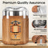 Herb Grinder Electric Spice Grinder, 200W with Stainless Steel Blade and Cleaning Brush, Compact Size, Wood Grain