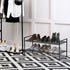 2-Tier Simple Houseware Stackable Mesh Shoe Rack, Black