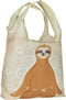 O-WITZ Reusable Grocery Bags, Vibrant Tote Bag for Groceries, Washable Design with Large Handles, Sloth Yoga