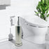 Silver Chrome Toilet Bowl Brush with Holder with Removable Plastic Liner, Durable Bathroom Cleaning Tool, Bathroom