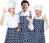 Kitchen Cooking Aprons with 3 Pockets - Cotton Adjustable Professional Grade Chef Apron for BBQ & Grill (Blue)