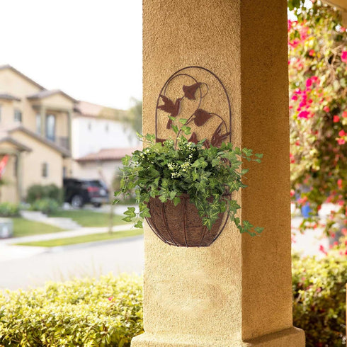 BAYN 2PKs Hummingbirds, Wall Hanging Planter Decor Art with Metal Wall Mounted Planters Indoor Outdoor Wall Planter