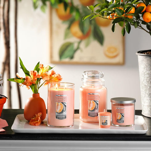 Yankee Candle Tangerine & Vanilla Scented Classic 22oz Large Jar Candle, Over 110 Hours Burn Time