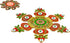 Meenari Decorative Diwali Rangoli Set with White Kundan Stones, Set of 7 Pieces