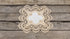 Gold European Lace and Antique Jacquard Fabric Doily - 14 Inch Square Placemat