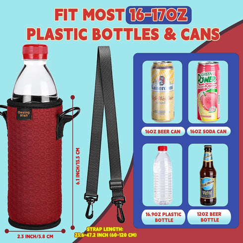 16.9 oz 16 17 18 oz 2 Desing Wish Portable Plastic Bottles Insulators Sleeves Beverage Bottle/Can Sleeves Holder